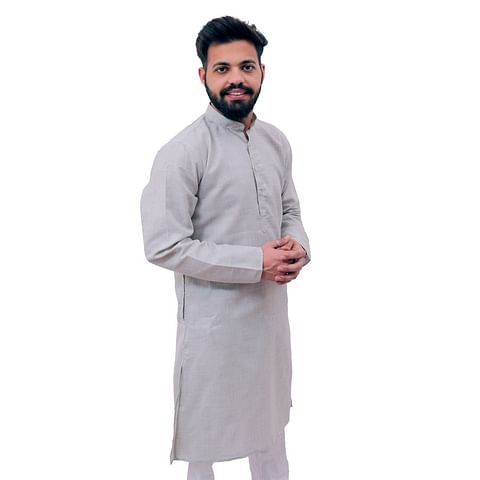Authenzaa Ehnos Full Sleeve Kurta TR-EK2001, Grey