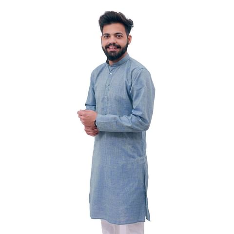 Authenzaa Ehnos Full Sleeve Kurta TR-EK2001, Teal