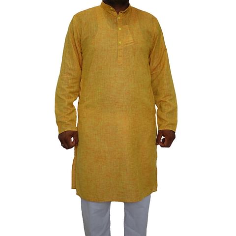Authenzaa Ehnos Full Sleeve Kurta TR-EK2002, Yellow