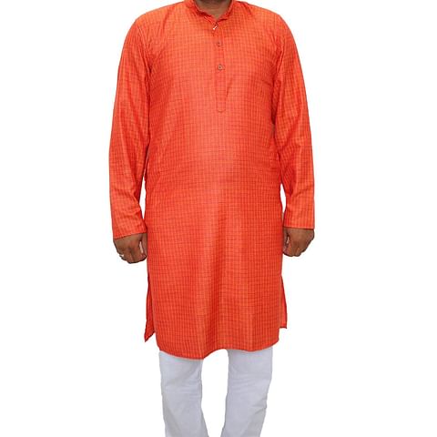 Authenzaa Ehnos Full Sleeve Kurta TR-EK3003, Orange 