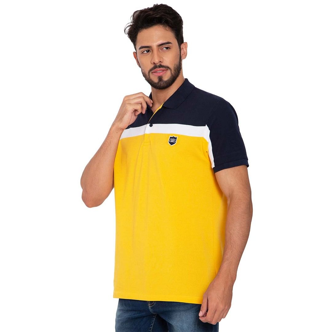MENS POLO T-SHIRT-PL1002, MUSTARD
