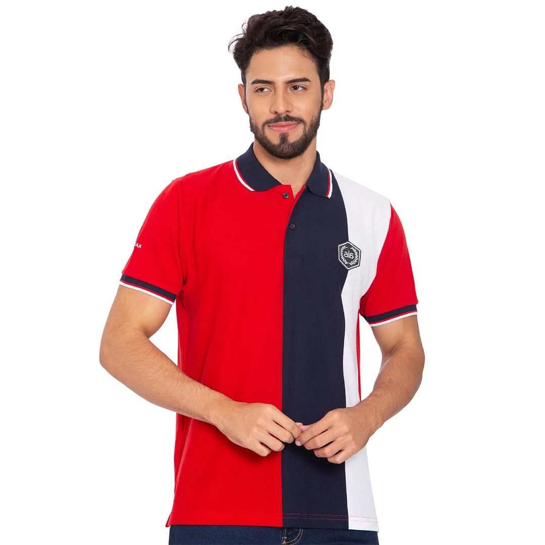 AUTHENZAA MENS POLO T-SHIRT-PL1002, RED
