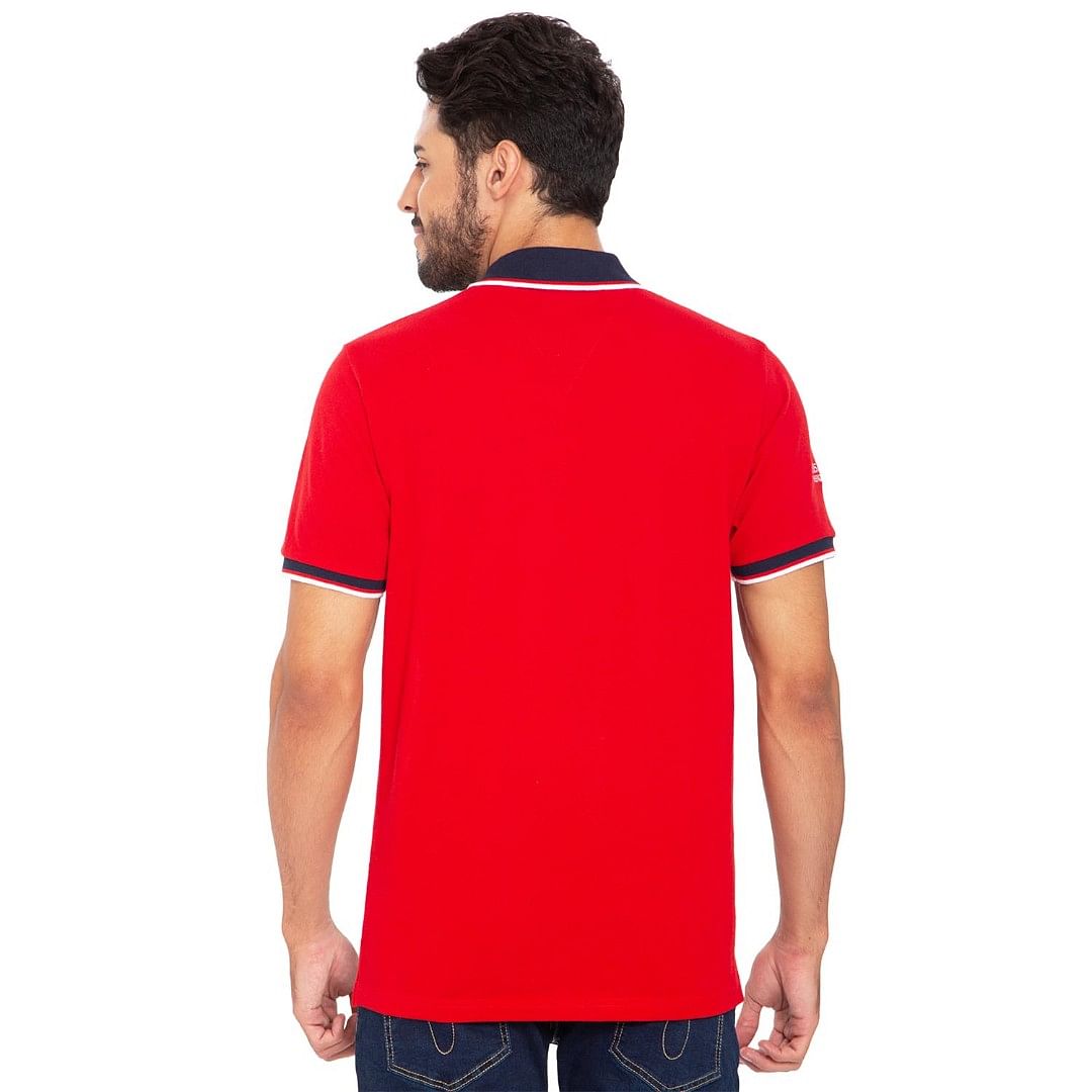AUTHENZAA MENS POLO T-SHIRT-PL1002, RED