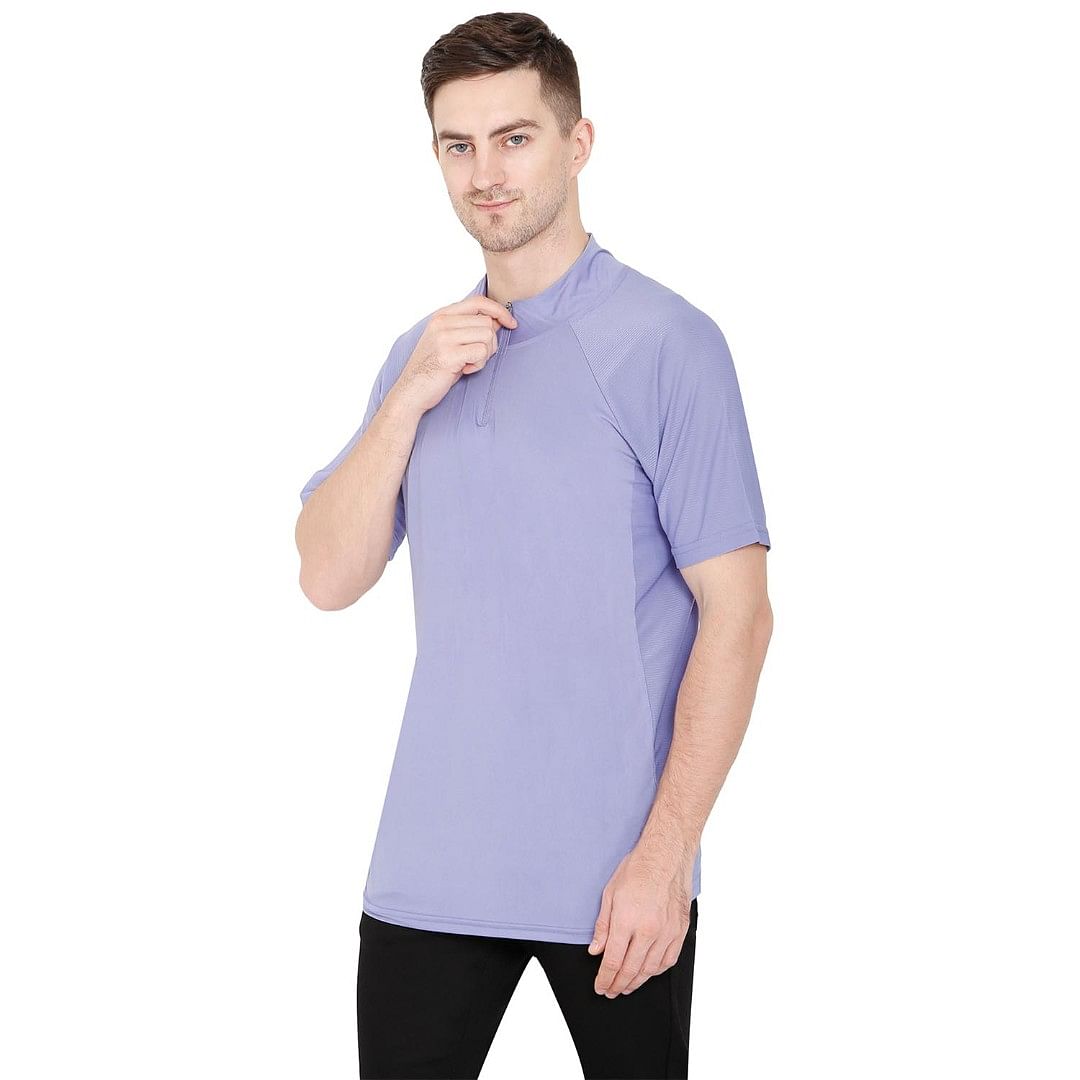 Authenzaa Men Activewear T-Shirt-ACRN002, Lilac