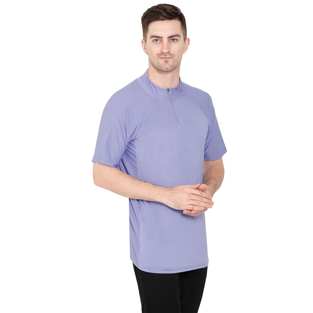 Authenzaa Men Activewear T-Shirt-ACRN002, Lilac