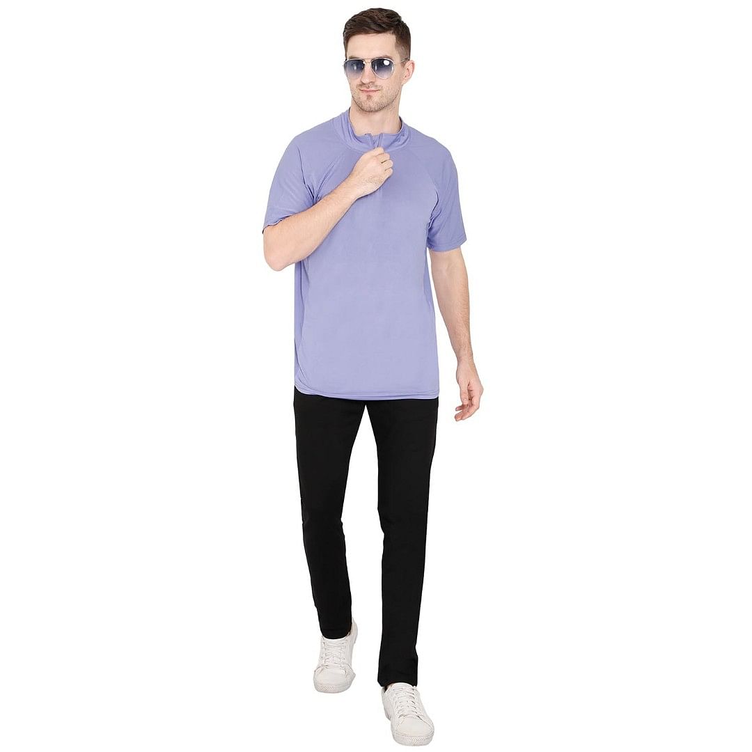 Authenzaa Men Activewear T-Shirt-ACRN002, Lilac