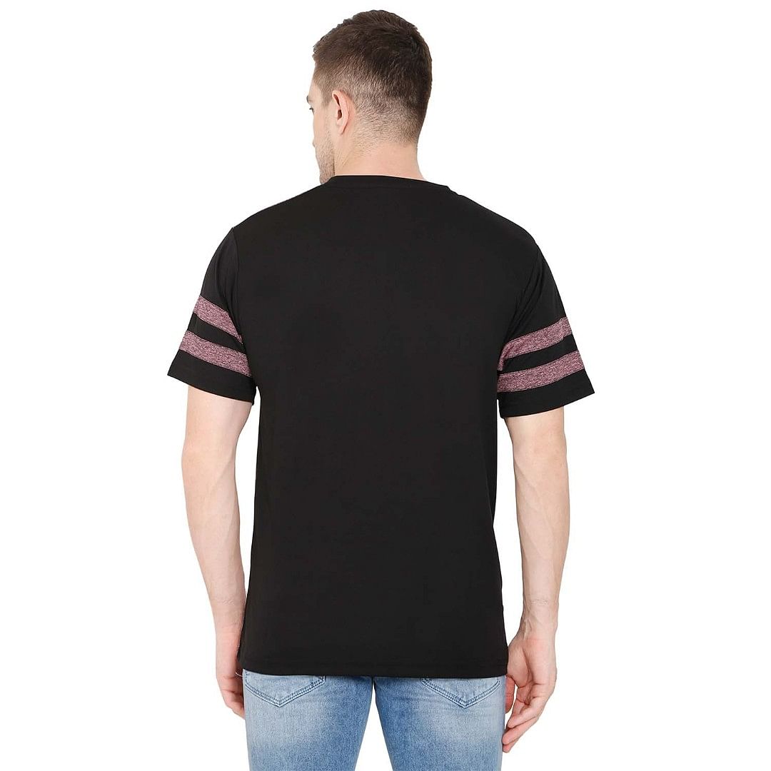 Authenzaa Men Activewear T-Shirt-ACRN005, Black