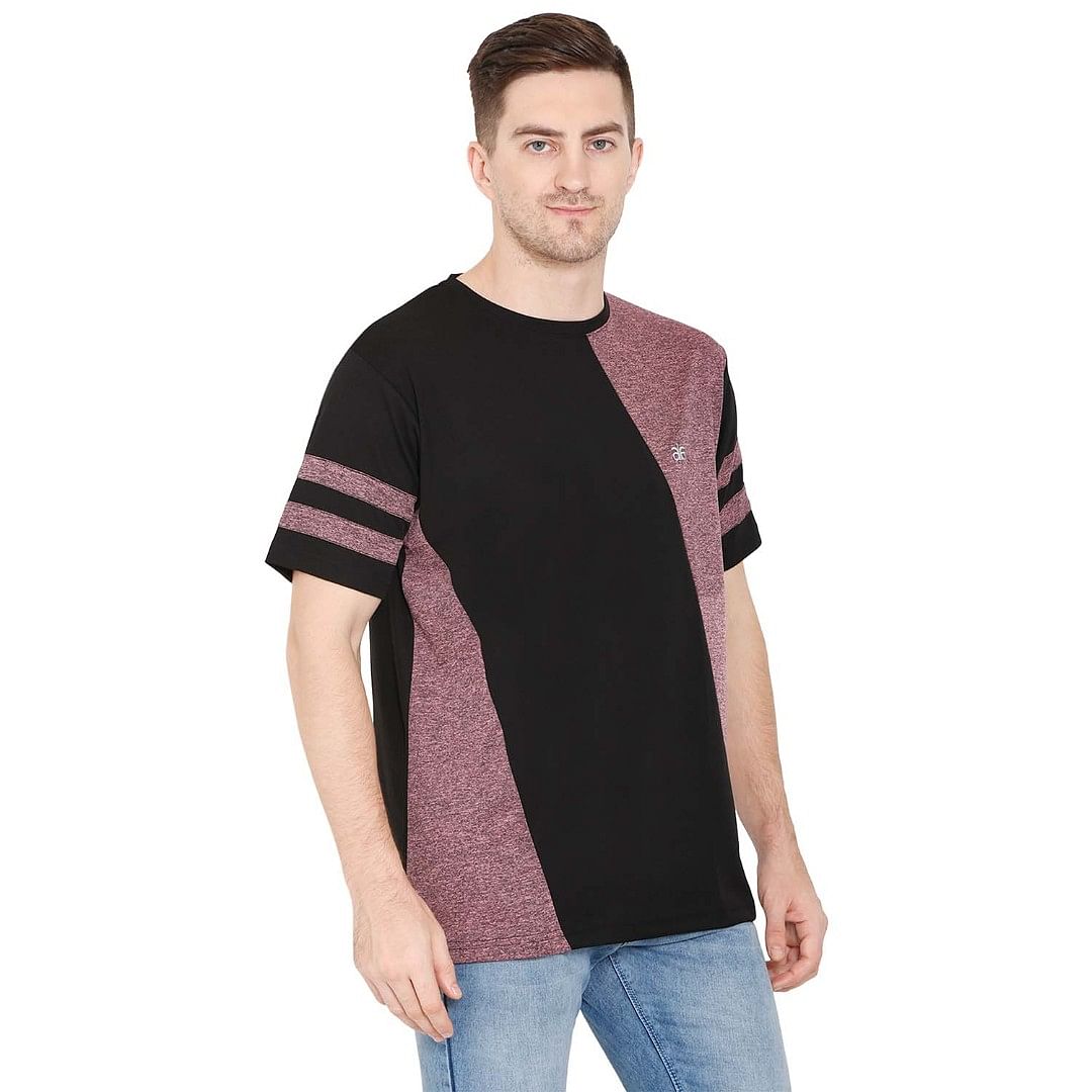 Authenzaa Men Activewear T-Shirt-ACRN005, Black