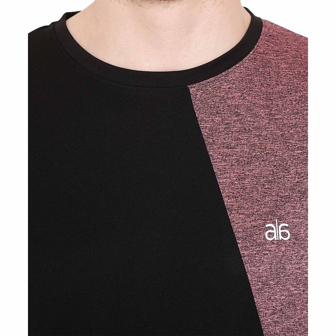 Authenzaa Men Activewear T-Shirt-ACRN005, Black