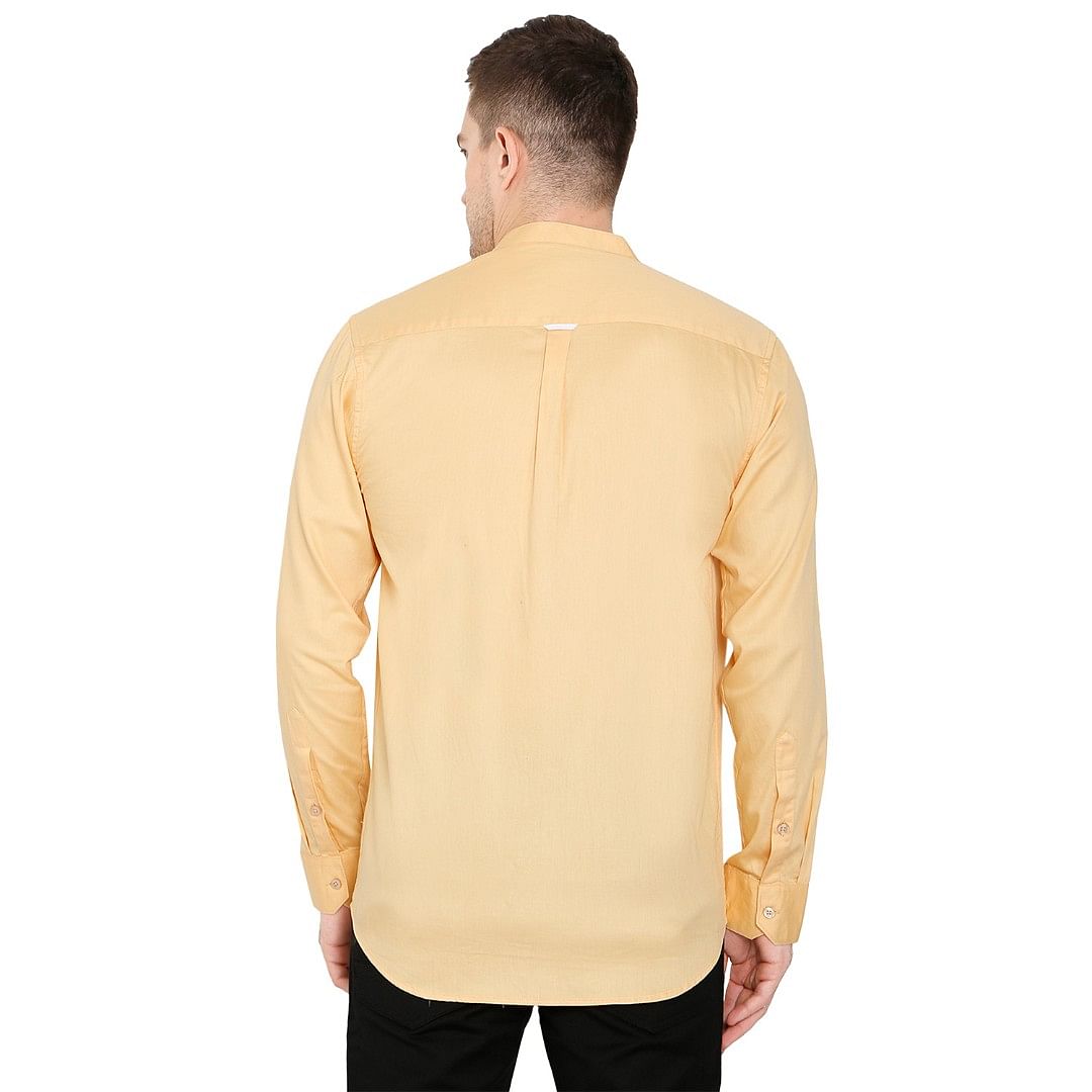 Authenzaa Men Casual Shirt ATZ-32, Yellow