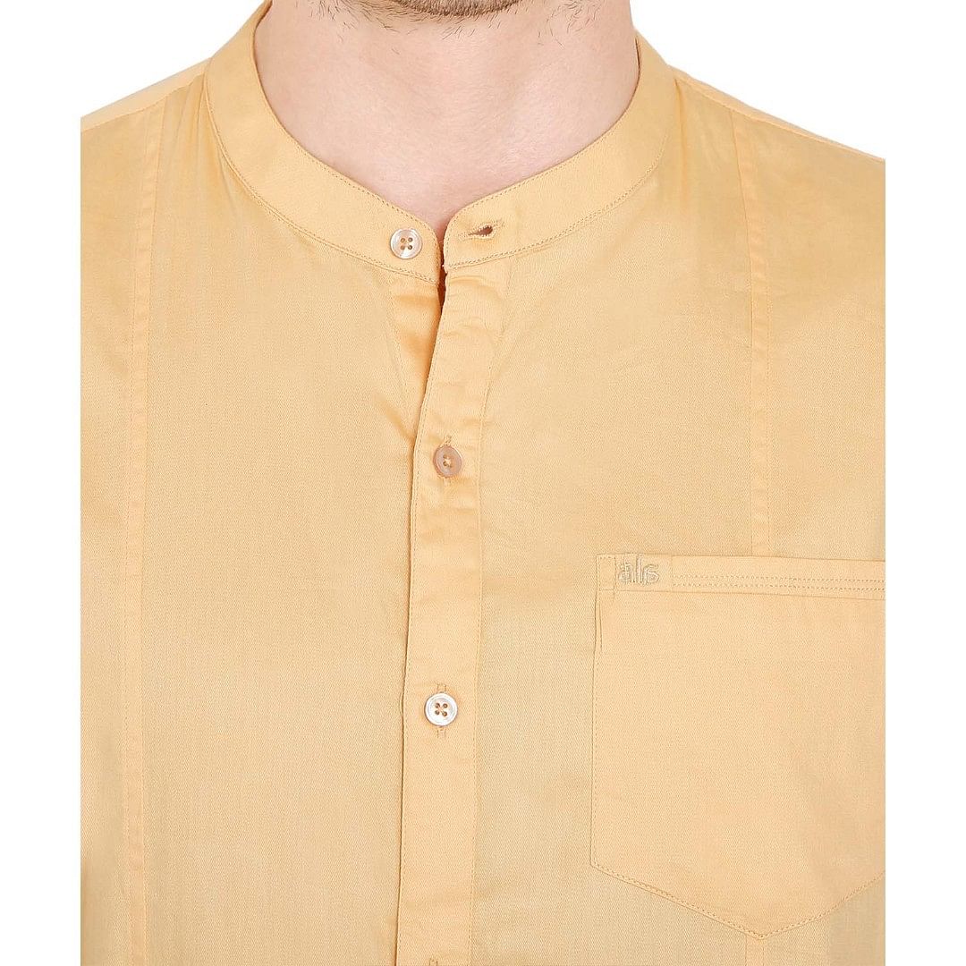 Authenzaa Men Casual Shirt ATZ-32, Yellow