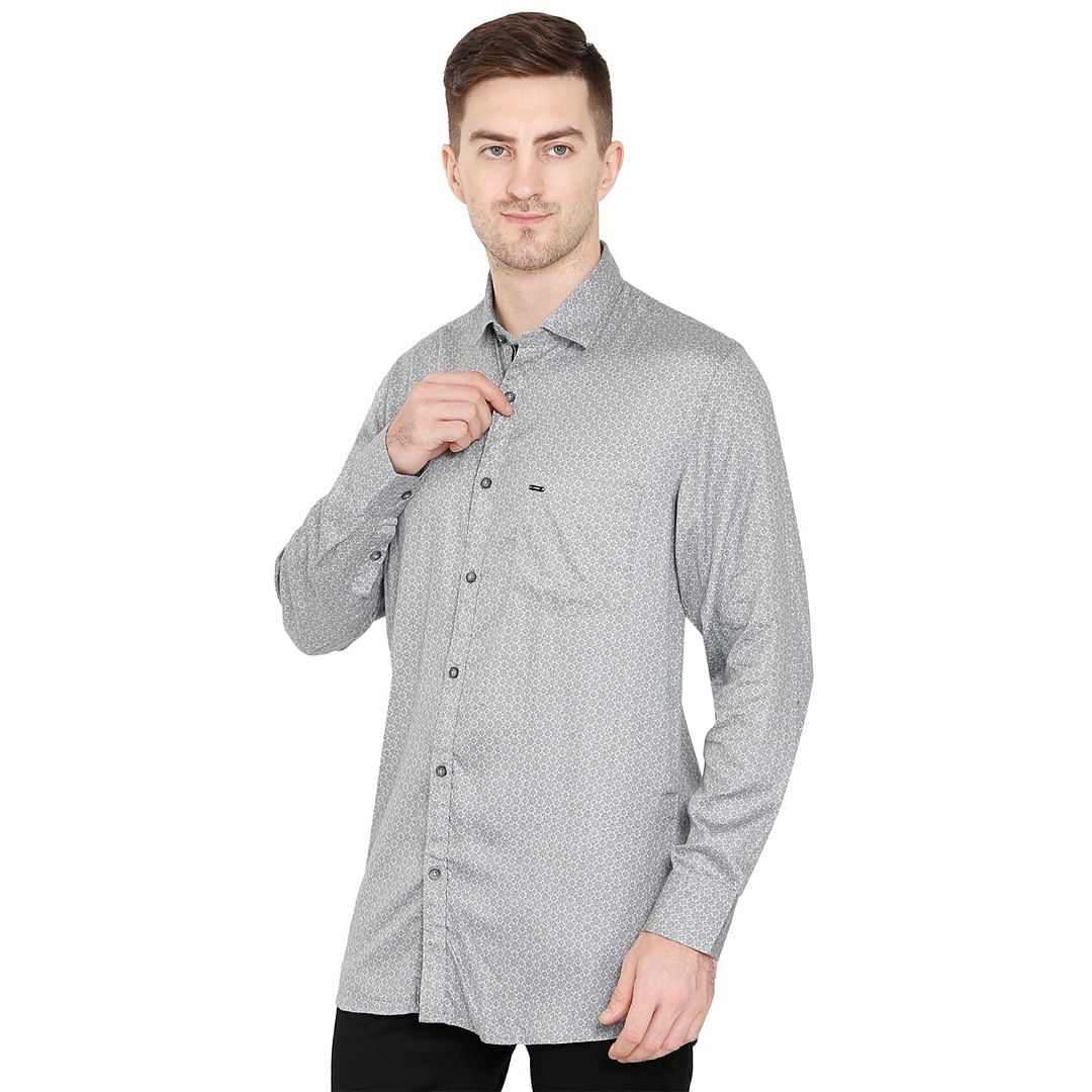 Authenzaa Men Casual Shirt ATZ-34, Grey