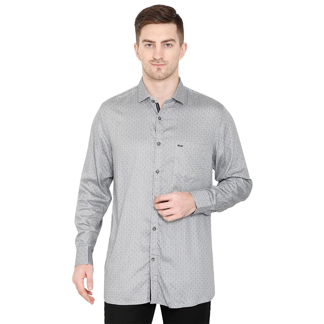 Authenzaa Men Casual Shirt ATZ-34, Grey
