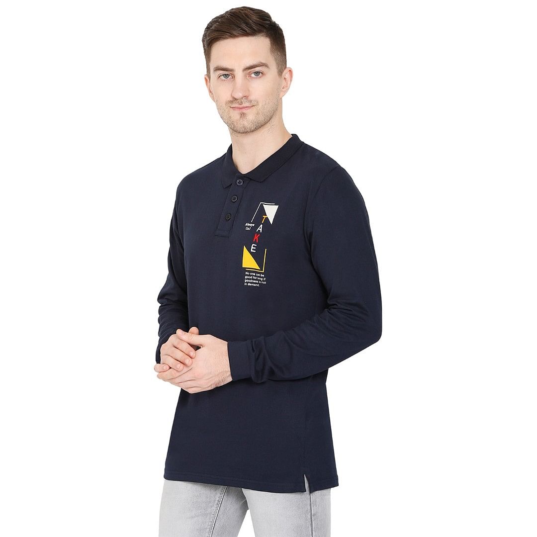 MN-FULL SL POLO-CS-PL0005, NAVY
