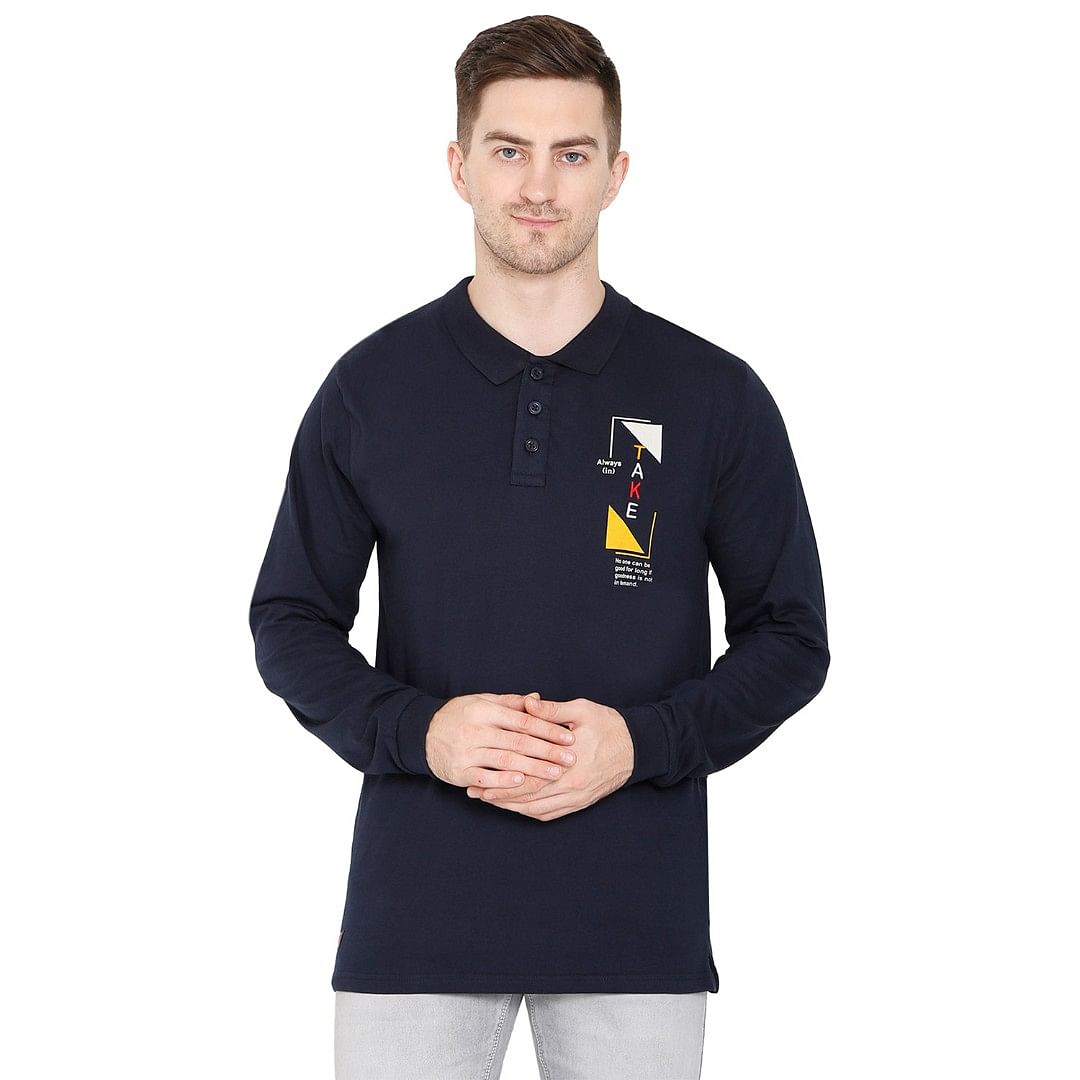 MN-FULL SL POLO-CS-PL0005, NAVY