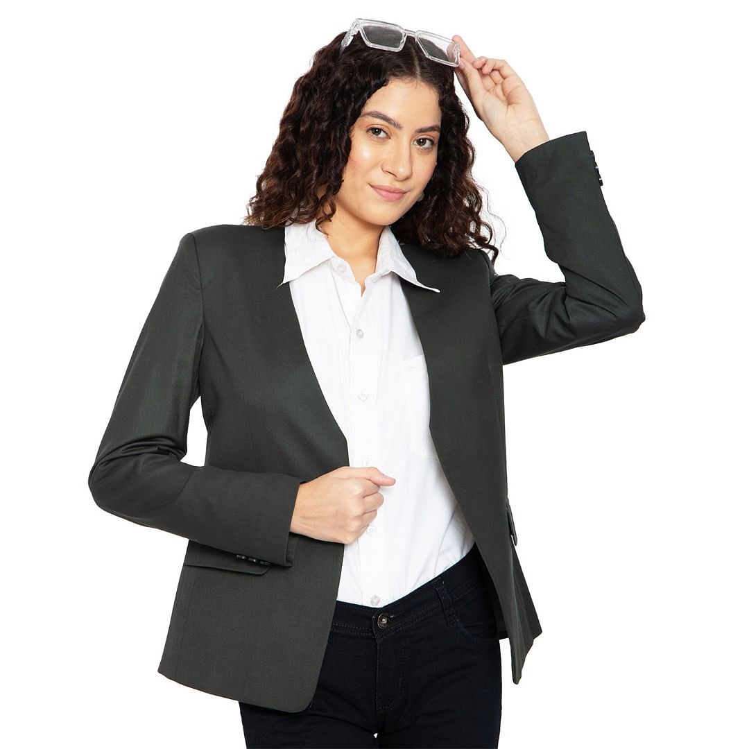 AUTH WMN BLAZER-WM-BLZ2001, CHARCOAL