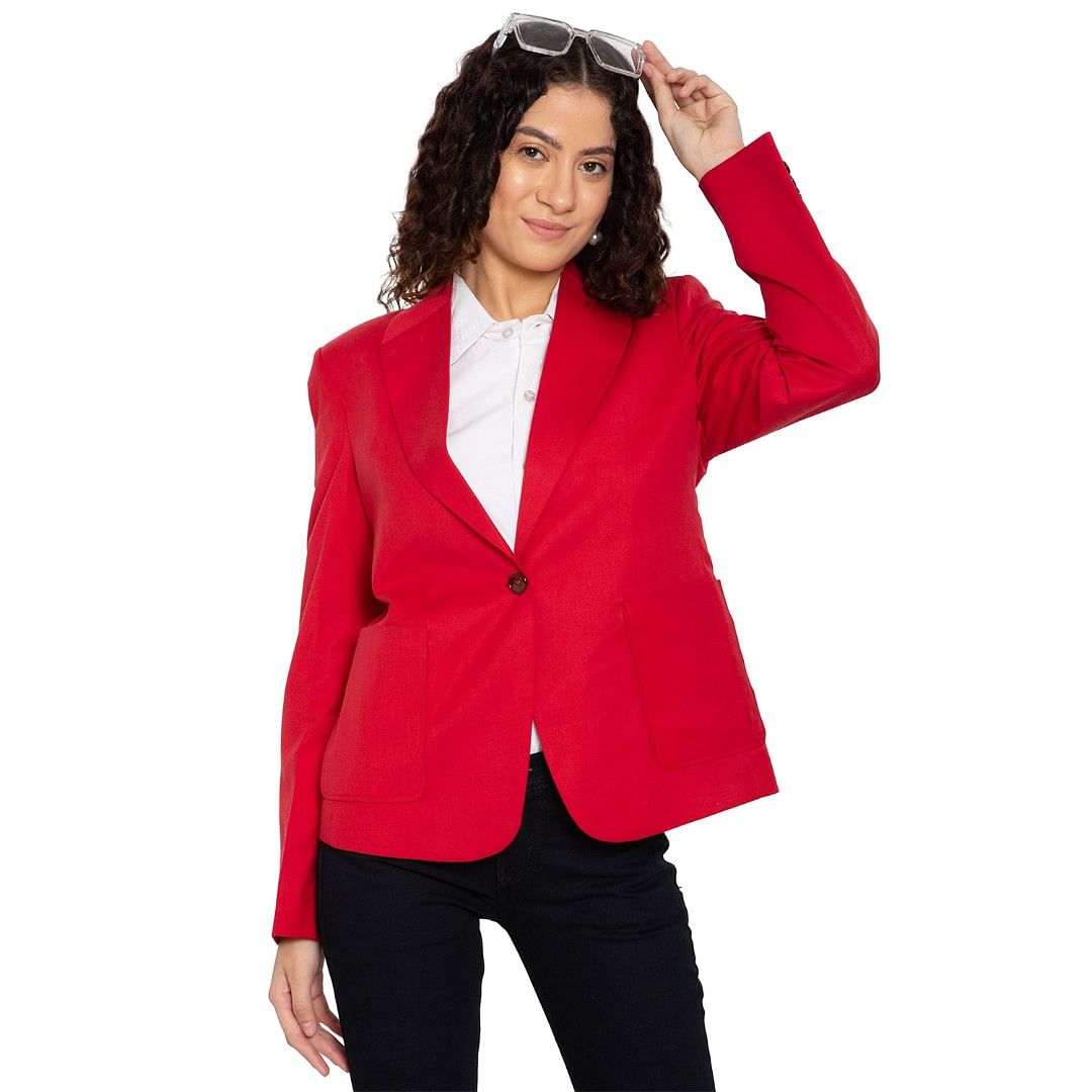 Authenzaa Women Blazer-WM-BLZ2002, Red