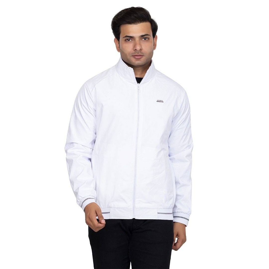 Authenzaa Men Light Weight Jacket JK005, White 