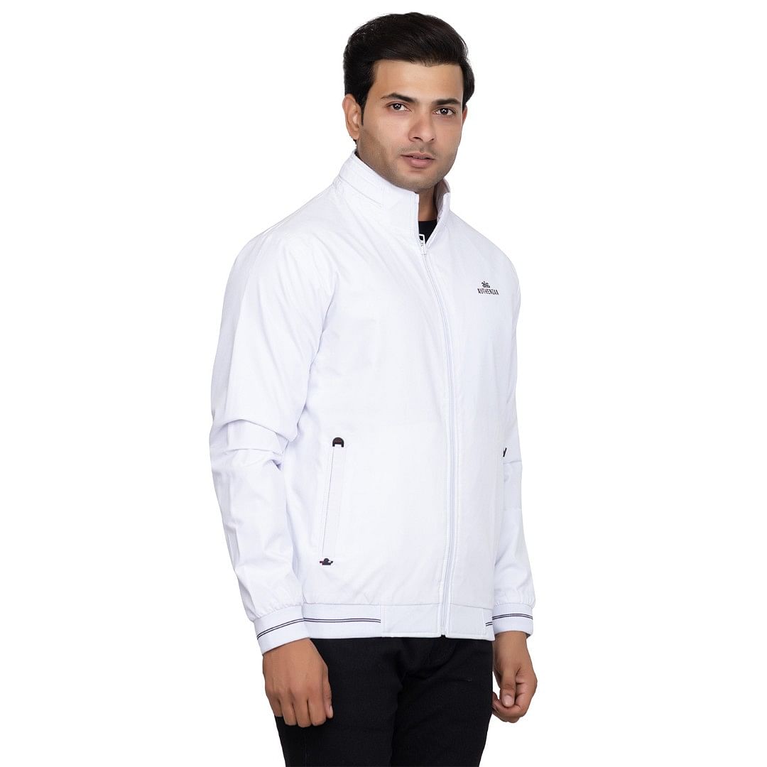 Authenzaa Men Light Weight Jacket JK005, White 