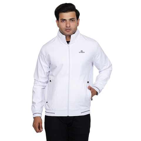 Authenzaa Men Light Weight Jacket JK005, White 