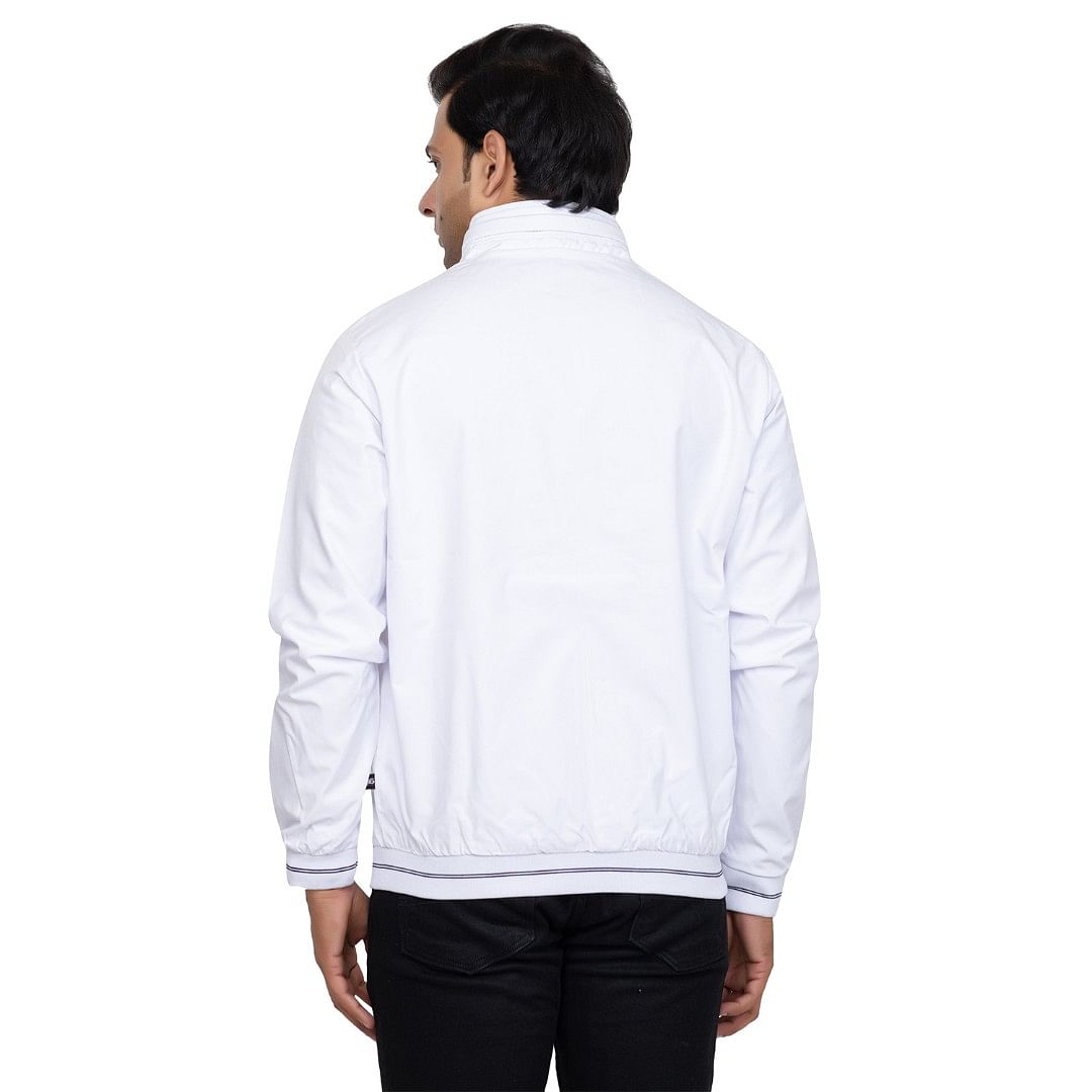 Authenzaa Men Light Weight Jacket JK005, White 