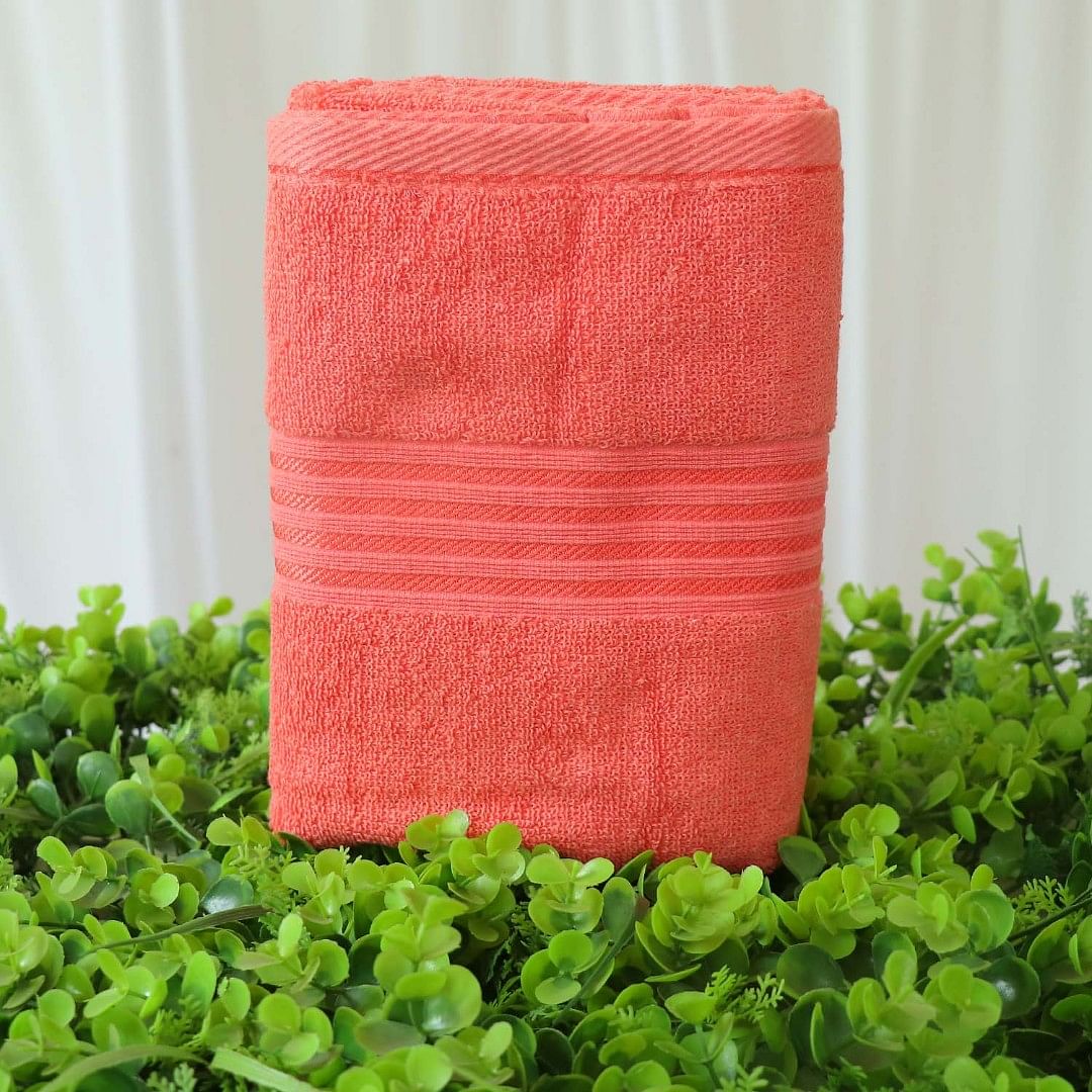 AUTH TERRY BATH TOWEL-001, CORAL