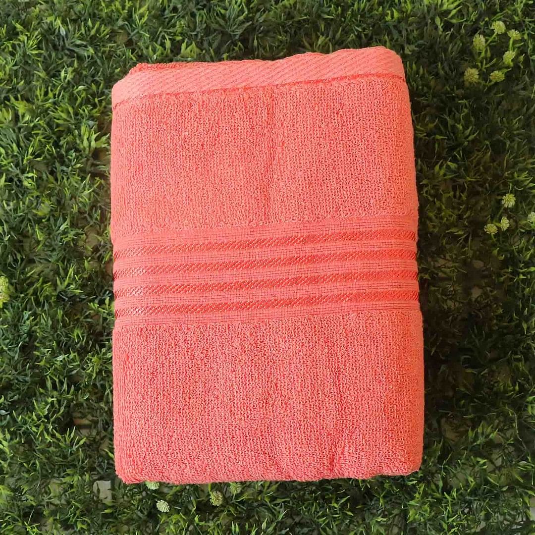 AUTH TERRY BATH TOWEL-001, CORAL