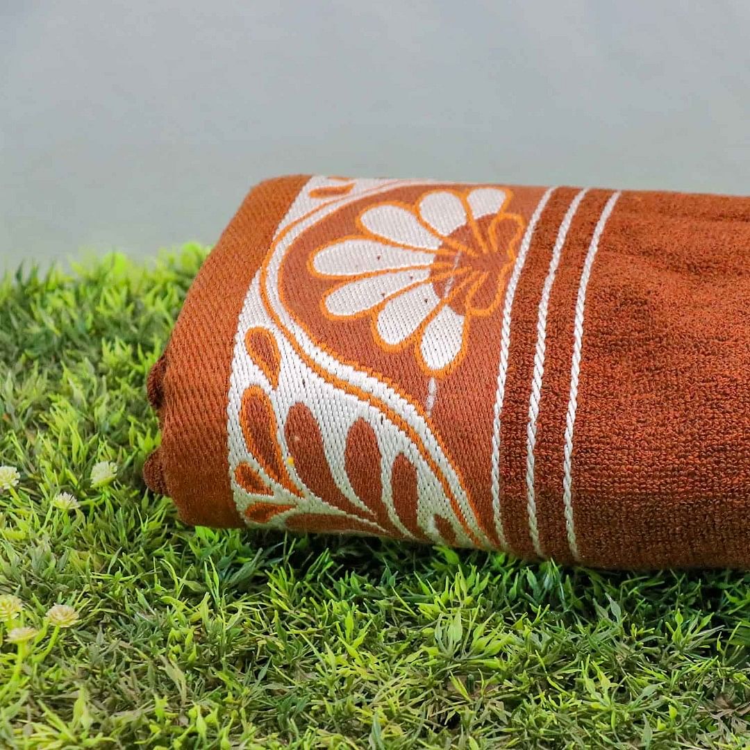 AUTH TERRY BATH TOWEL-002, BROWN