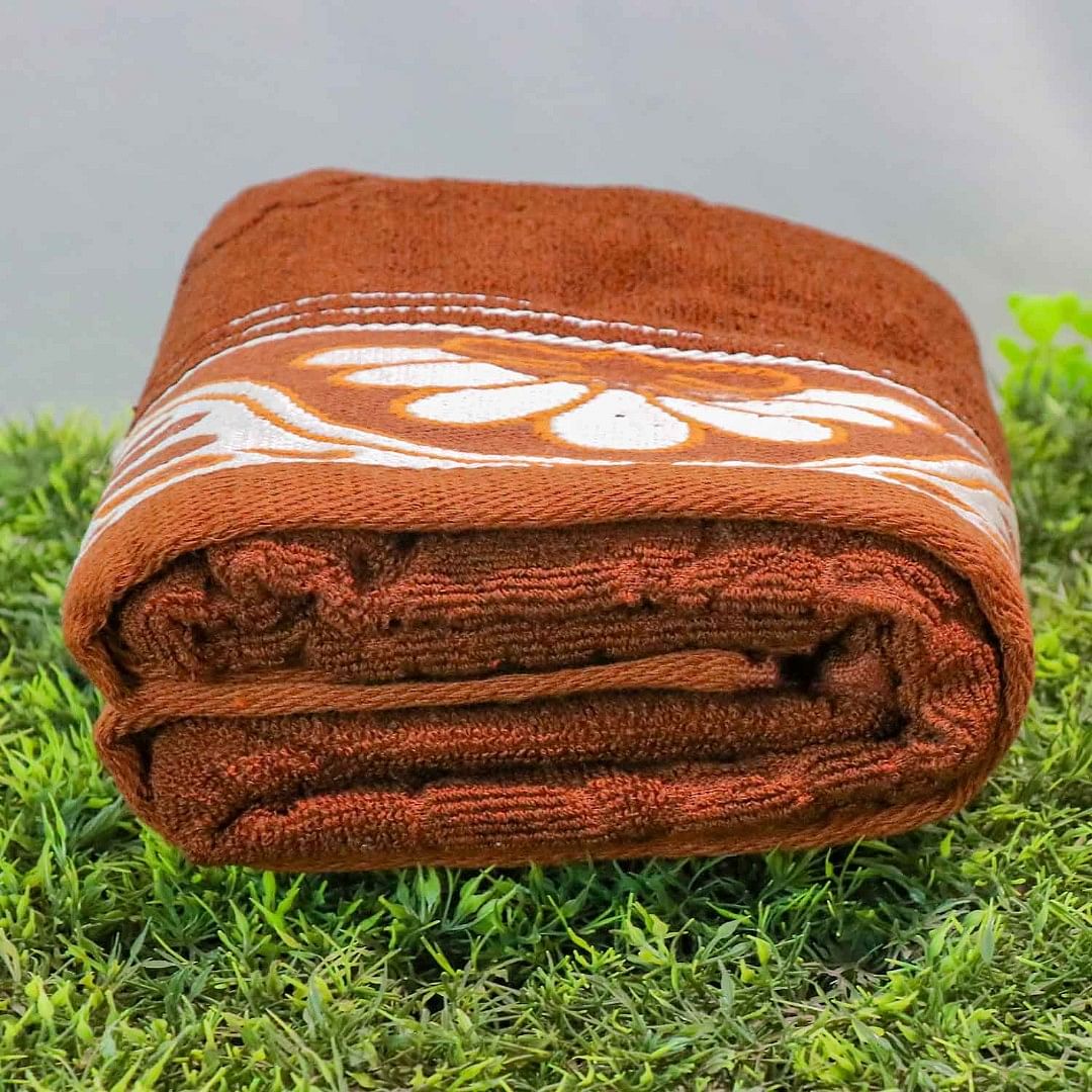 AUTH TERRY BATH TOWEL-002, BROWN