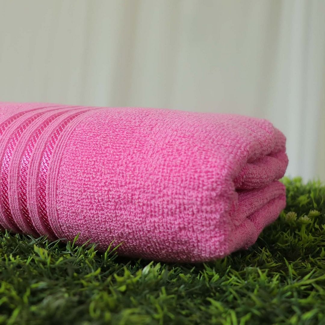 AUTH TERRY BATH TOWEL-002, PINK