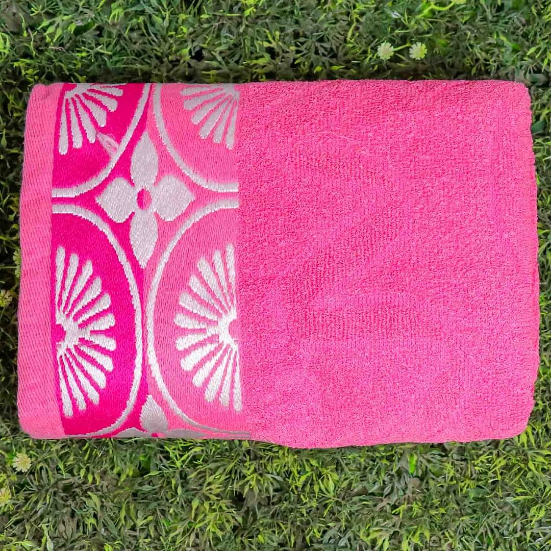 AUTH TERRY BATH TOWEL-002, PINK