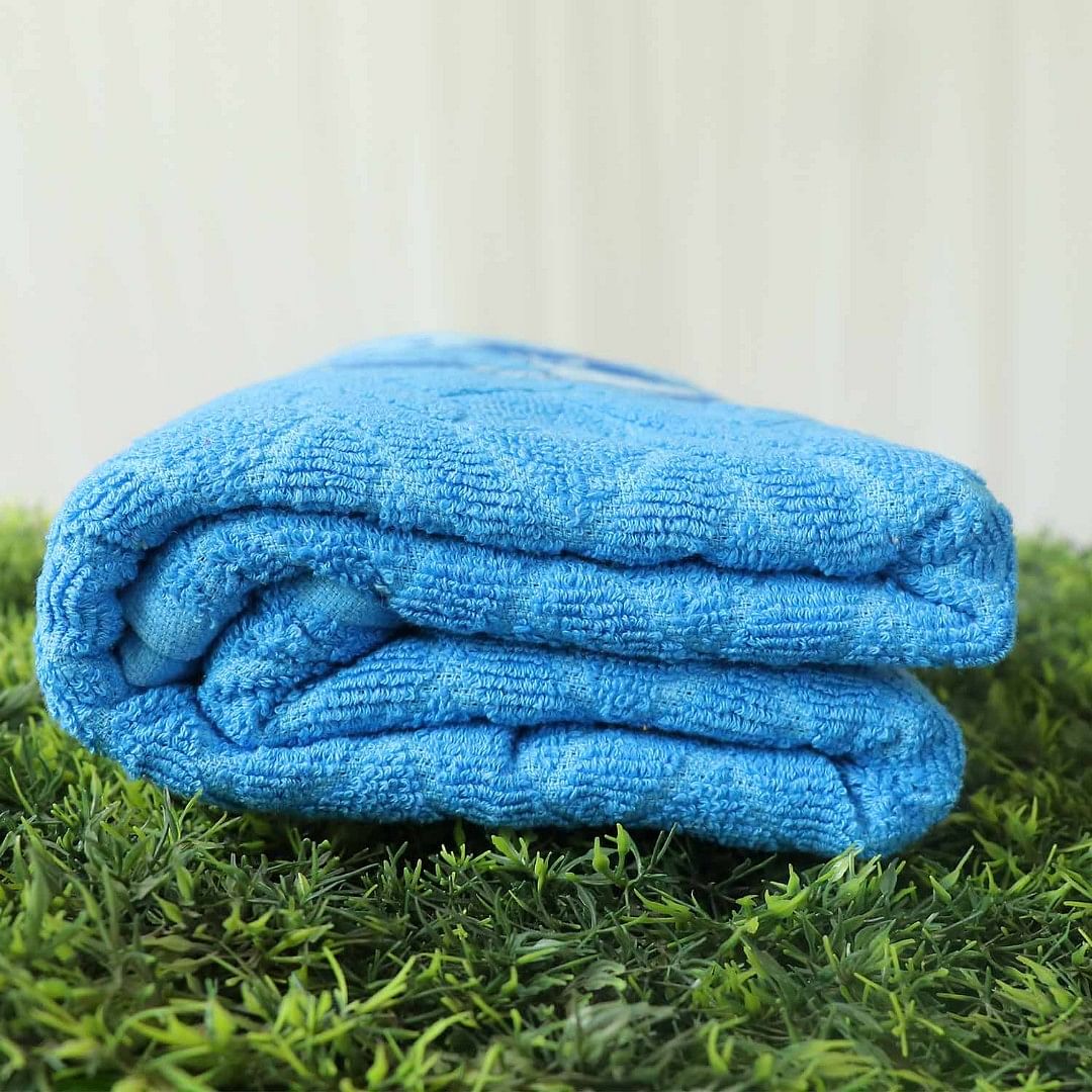 AUTH TERRY BATH TOWEL-003, BLUE