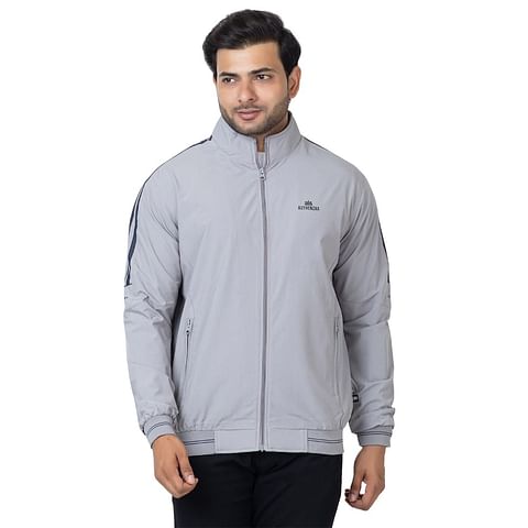 Authenzaa Men Light Weight Jacket  JK009, Light Grey 