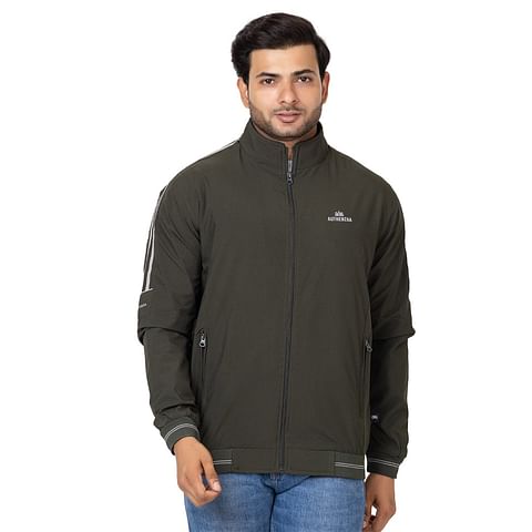 Authenzaa Men Light Weight Jacket JK009, Olive