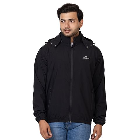 Authenzaa Men Light Weight Jacket JK011, Black