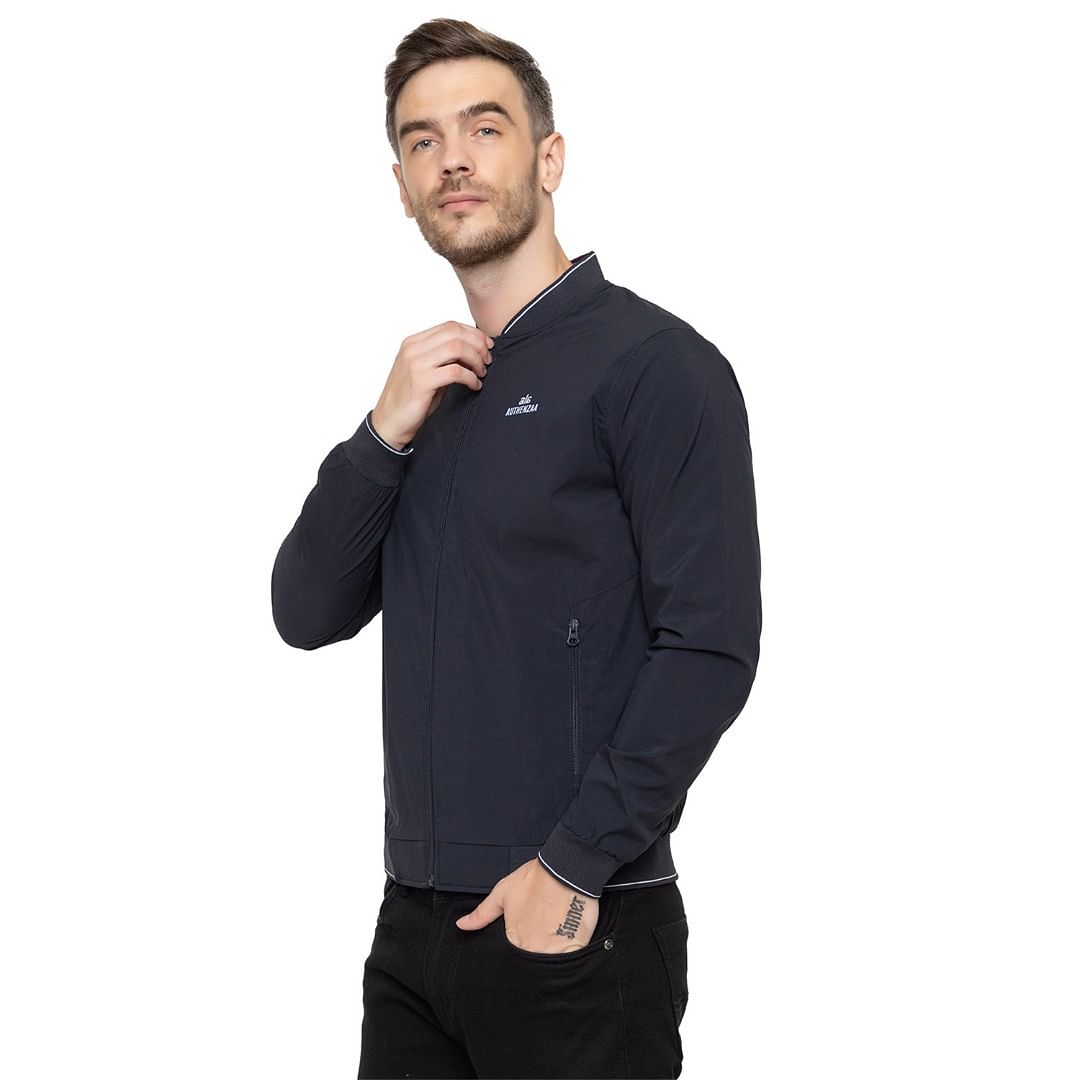 Authenzaa Men Light Weight Jacket JK013, Navy