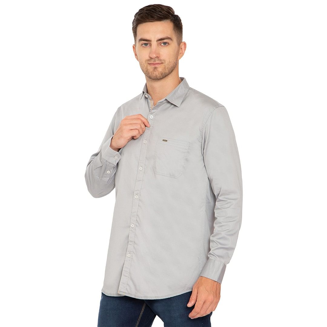 Authenzaa Men Casual Shirt ATZ-21, Grey