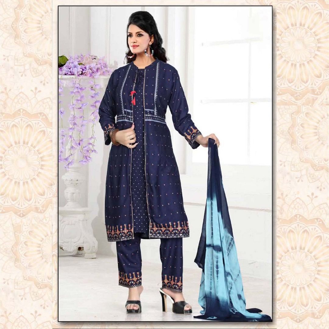 WM FASHION KURTI SET-KST016, R.BLUE