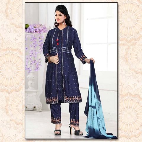 WM FASHION KURTI SET-KST016, R.BLUE