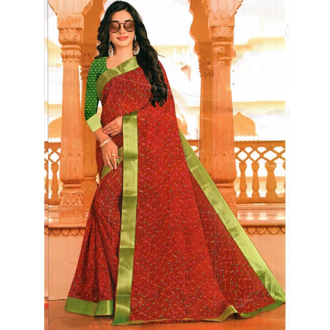 ANCHAL SAREE-FR-ETH-0001, RED