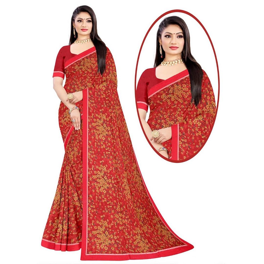 ANCHAL SAREE-FR-ETH-0010, RED