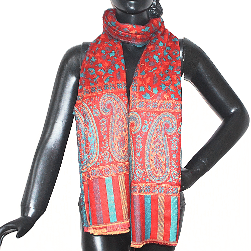 AUTH WMN SHAWL-0008, RED