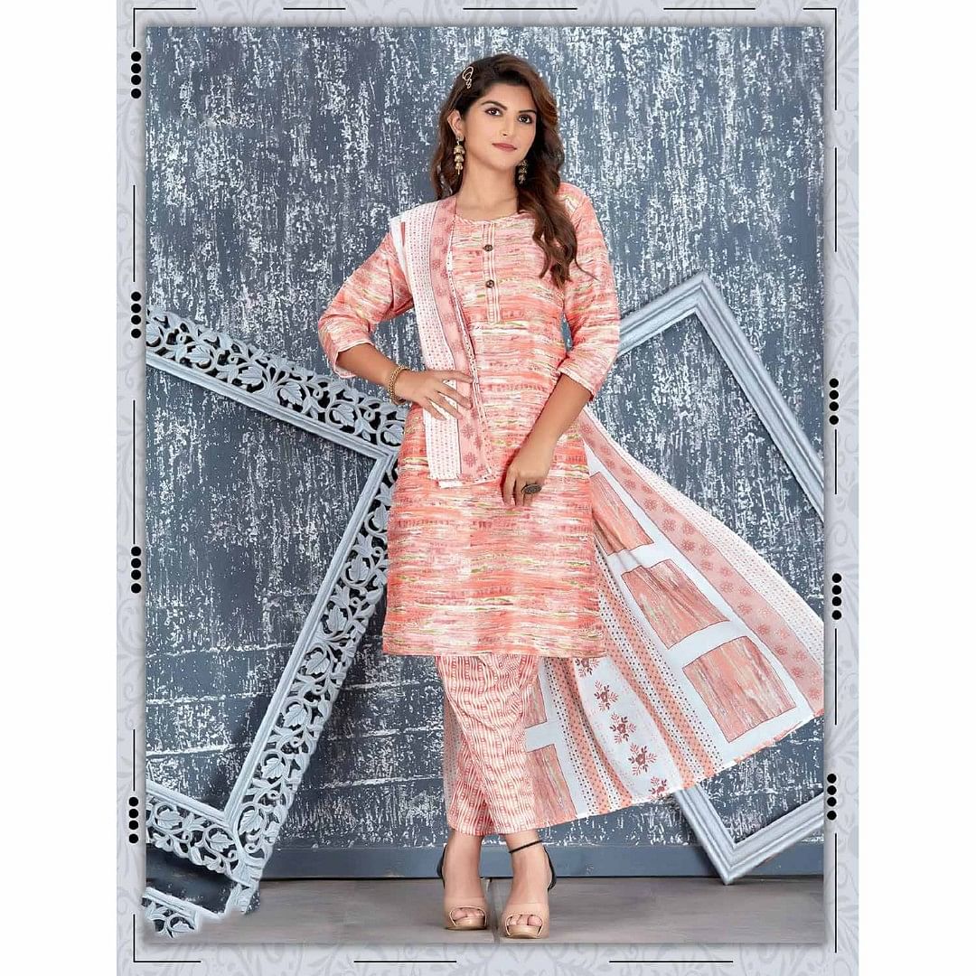 WM FASHION KURTI SET-KST018, CORAL