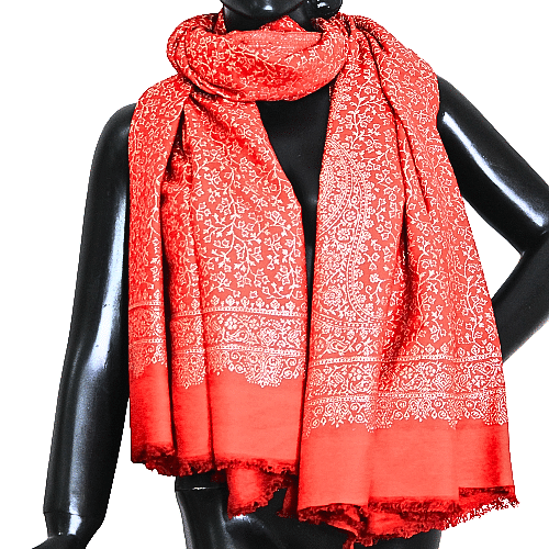 AUTH WMN SHAWL-0011, RED