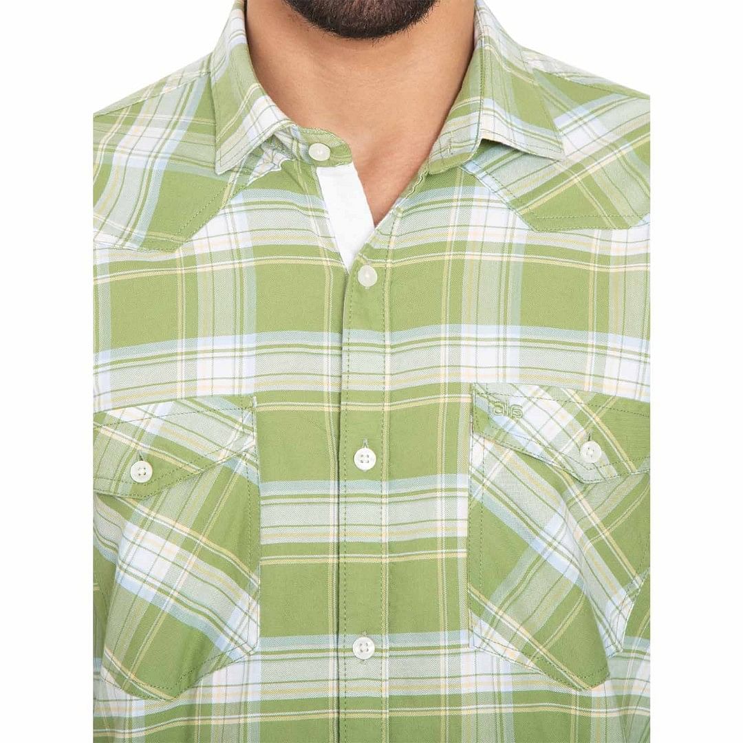 Authenzaa Men Casual Shirt ATZ-24, Green