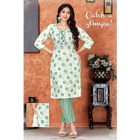 WM FASHION KURTI SET-KST024, S.GREEN