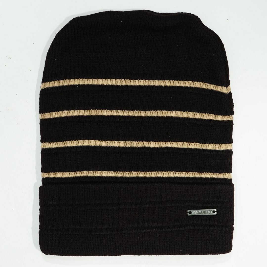 Authenzaa Men Winter Cap CAP0064, Dark Brown
