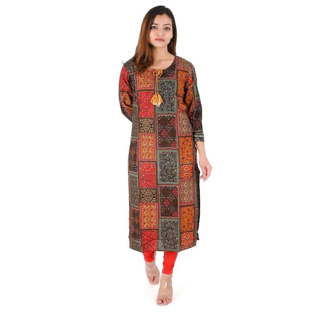 WOMEN FASHION KURTI-KRT073, COFFEE