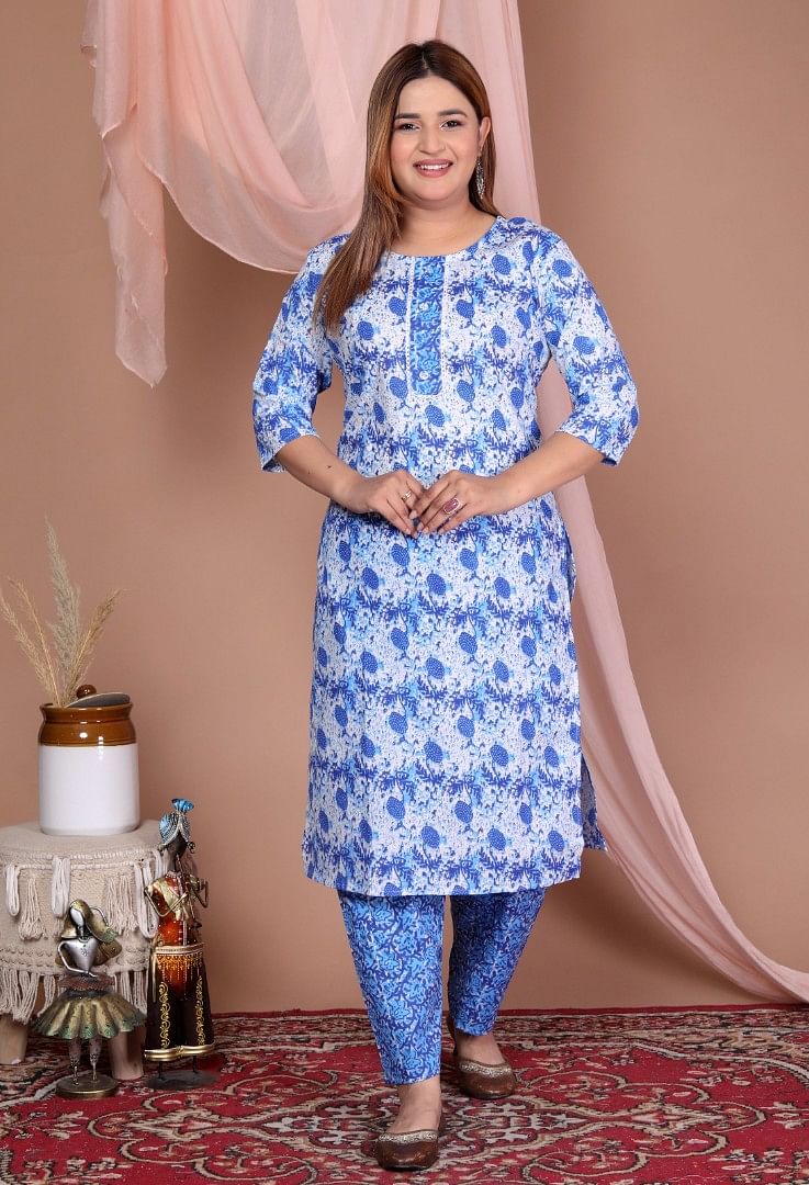 WMN FASHION KURTI-KST030, SKY BLUE