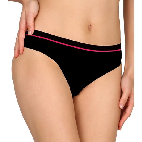 Wmn Panty-KS066-Mid Waist- BLACK